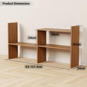 Lukzer Adjustable 5-Tier Bookshelf Multi-Functional Storage Rack Engineered Wood (MR-011/Oak Brown)
