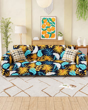 Lukzer Polyester Sofa Cover Yellow Flower (SC-018-01)