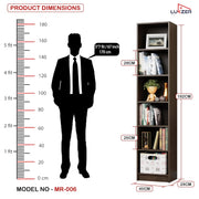 Lukzer Multipurpose Bookshelf Engineered Wood Closed Back Rack (MR-006/Wenge)