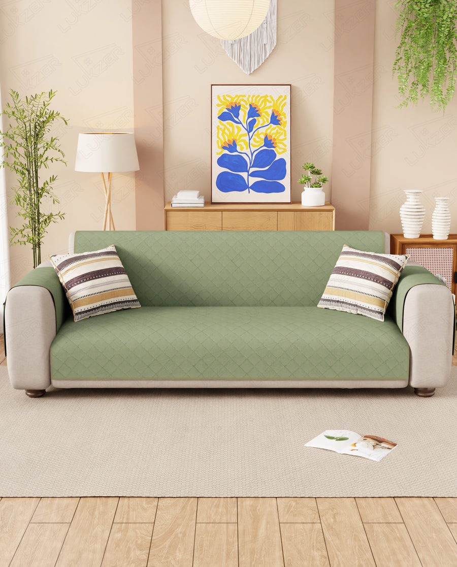 Lukzer Quilted Sofa Mat Mint Green (SC-199-01)