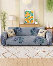 Lukzer Polyester Sofa Cover - Dark Grey with Print (SC-004-01)