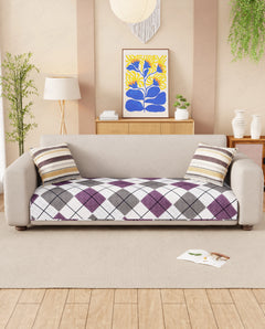 Lukzer Quilted Waterproof Sofa Mat  Multi Box Grid (SC-187-01)