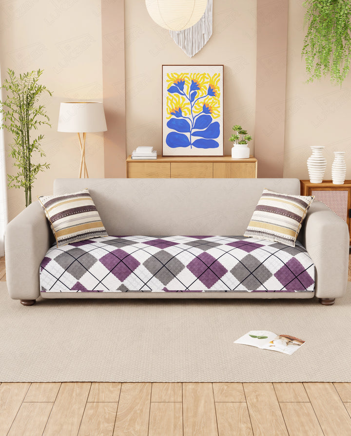 Lukzer Quilted Waterproof Sofa Mat  Multi Box Grid (SC-187-01)