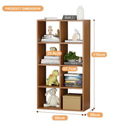 Lukzer 8 Cube Shelf Engineered Wood Bookshelf Storage Organizer (MR-009/Oak Brown)