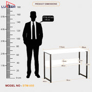 Lukzer Engineered Wood Office & Study Table with Open Bookshelf & Storage Organiser (MST-005/White)