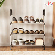 Lukzer 3-Tier Metal & Plastic Space-Saving Shoe Organizer Rack (MSR-003/Silver)