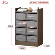 Lukzer 8 Drawer Engineered Wood Storage Organizer Cabinet with Fabric Bins (MR-028/Wenge)