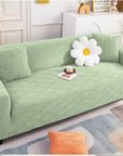 Jacquard Sofa Cover (Pastel Orange Leaf Trail)