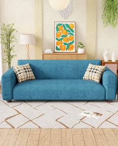 Lukzer Polyester Sofa Cover Blue Lining (SC-022-01)