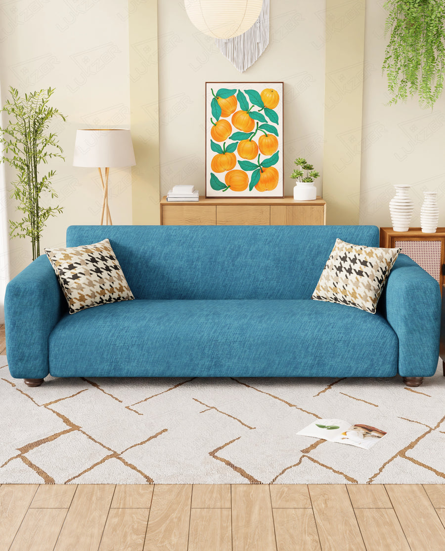 Lukzer Polyester Sofa Cover Blue Lining (SC-022-01)
