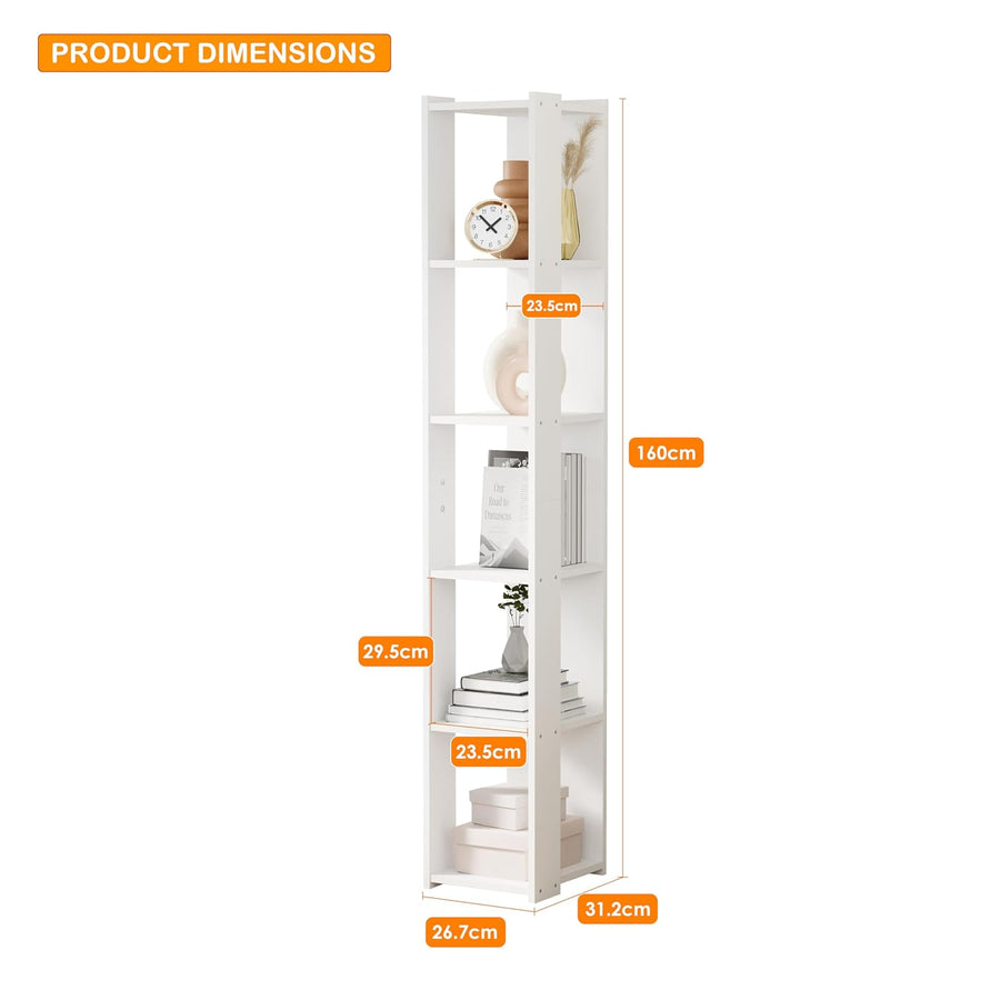 Lukzer Engineered Wood Multipurpose Bookshelf & Storage Organiser (MR-019/White)