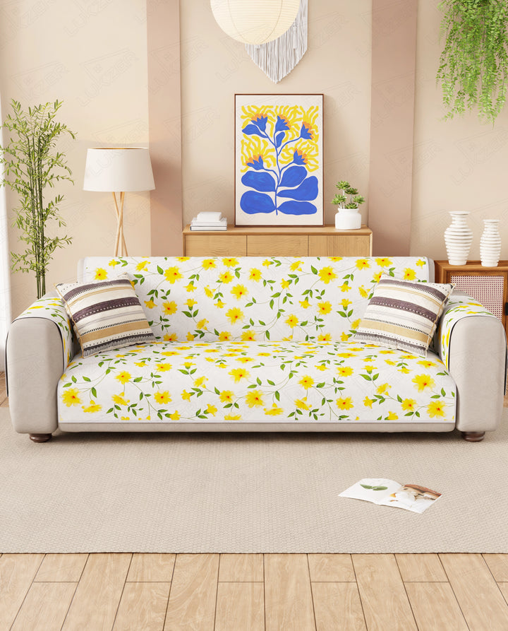 Lukzer Reversible Quilted Sofa Mat with Arms Terra Bloom (SC-205-01)