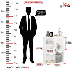 Lukzer Engineered Wood 5 Shelves Open Cabinet Bookshelf & Storage Organiser (MR-026/White)