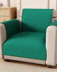 Lukzer Polyester Blend Quilted Sofa Cover Mat (350 GSM)| Full Coverage with Arms & Back Belt | Machine Washable Sofa Runner with Storage Side Pocket