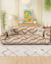 Lukzer Polyester Sofa Cover - Beige Lining (SC-021-01)