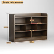 Lukzer Multipurpose 7-Section Storage Rack with 4 Shelves Bookcase & Display Unit (MR-008/Wenge)