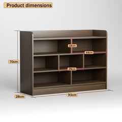 Lukzer Multipurpose 7-Section Storage Rack with 4 Shelves Bookcase & Display Unit (MR-008/Wenge)