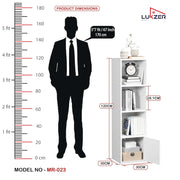 Lukzer 4 Layer Engineered Wood Storage Cabinet with Open Display Rack (MR-023/White)