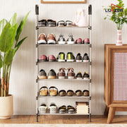 Lukzer 6-Tier Metal & Plastic Space-Saving Shoe Organizer Rack (MSR-006/Silver)