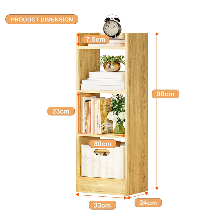 Lukzer 3 Layer Engineered Wood Multipurpose Rack Bookshelf Organizer Stand (MR-010/Light Oak)