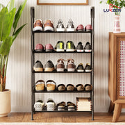 Lukzer 5-Tier Metal & Plastic Space-Saving Shoe Organizer Rack (MSR-005/Black)