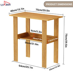 Lukzer Engineered Wood Kids Study Table with Open Shelf (ST-004S/Oak Light)