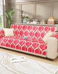 Lukzer Quilted Reversible Sofa Cover Mat with Arms | Polyester Blend 350 GSM Full Coverage & Back Belt for Stability | Washable Furniture Protector.
