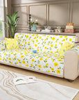 Lukzer Quilted Reversible Sofa Cover Mat with Arms | Polyester Blend 350 GSM Full Coverage & Back Belt for Stability | Washable Furniture Protector.