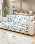 Lukzer Quilted Reversible Sofa Cover Mat with Arms | Polyester Blend 350 GSM Full Coverage & Back Belt for Stability | Washable Furniture Protector.