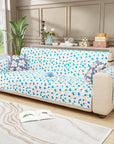 Lukzer Quilted Reversible Sofa Cover Mat with Arms | Polyester Blend 350 GSM Full Coverage & Back Belt for Stability | Washable Furniture Protector.