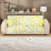 Lukzer Quilted Reversible Sofa Cover Mat with Arms | Polyester Blend 350 GSM Full Coverage & Back Belt for Stability | Washable Furniture Protector.