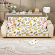 Lukzer Quilted Reversible Sofa Cover Mat with Arms | Polyester Blend 350 GSM Full Coverage & Back Belt for Stability | Washable Furniture Protector.