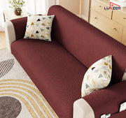 Lukzer Quilted Stipple Blue Sofa Cover Mat with Storage Side Pocket | 350 GSM Polyester Blend Full Coverage with Arms & Back Belt | Machine Washable Sofa Runner.