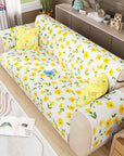 Lukzer Quilted Reversible Sofa Cover Mat with Arms | Polyester Blend 350 GSM Full Coverage & Back Belt for Stability | Washable Furniture Protector.
