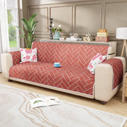 Lukzer Quilted Reversible Sofa Cover Mat with Arms | Polyester Blend 350 GSM Full Coverage & Back Belt for Stability | Washable Furniture Protector.