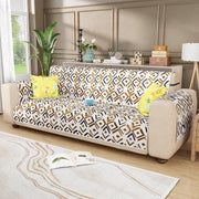 Lukzer Quilted Reversible Sofa Cover Mat with Arms | Polyester Blend 350 GSM Full Coverage & Back Belt for Stability | Washable Furniture Protector.