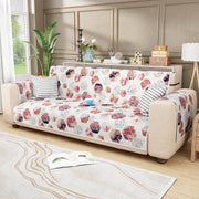 Lukzer Quilted Reversible Sofa Cover Mat with Arms | Polyester Blend 350 GSM Full Coverage & Back Belt for Stability | Washable Furniture Protector.