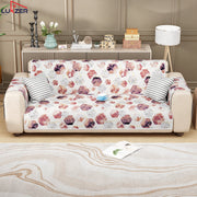 Lukzer Quilted Reversible Sofa Cover Mat with Arms | Polyester Blend 350 GSM Full Coverage & Back Belt for Stability | Washable Furniture Protector.