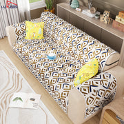 Lukzer Quilted Reversible Sofa Cover Mat with Arms | Polyester Blend 350 GSM Full Coverage & Back Belt for Stability | Washable Furniture Protector.