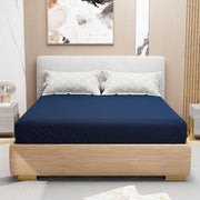 Lukzer Terry Cotton Waterproof Mattress Protector  Blue (MTP-BL-001)