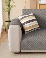 Lukzer Quilted Velvet Sofa Mat Silver Dust (SC-196-01)