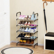 Lukzer Dual-Material Shoe Rack – Silver & Black, 3/4/5/6-Layer Storage Organizer