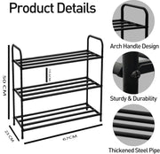 Lukzer Metal Shoe Rack & Open Display Shelf – Durable Storage Organizer