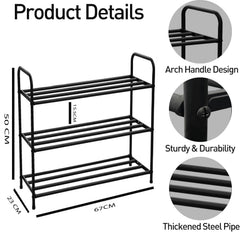Lukzer Metal Shoe Rack & Open Display Shelf – Durable Storage Organizer