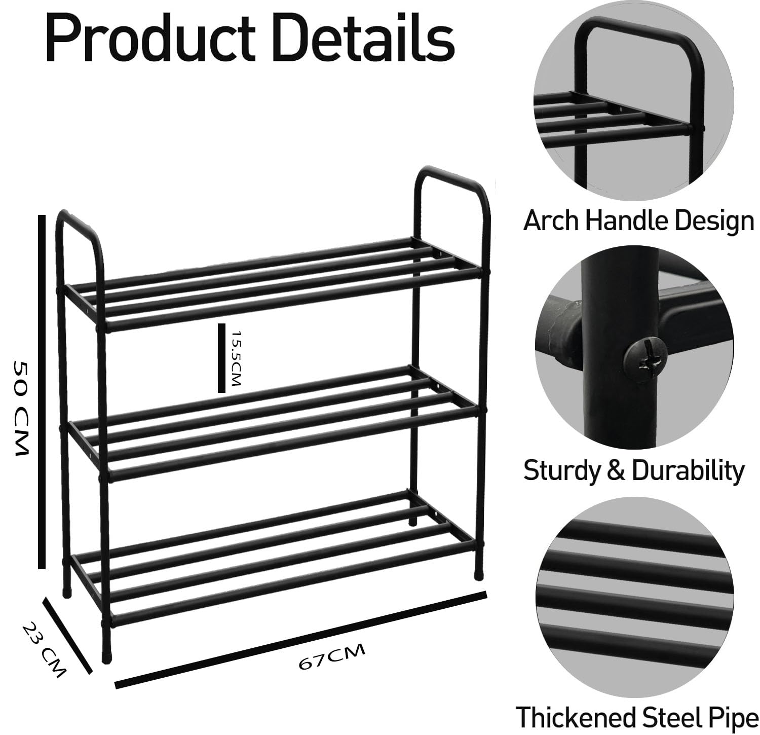 Lukzer Metal Shoe Rack & Open Display Shelf – Durable Storage Organizer