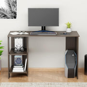 Lukzer Engineered Wood Study & Computer Table Office Desk with Bookshelf (ST-007/ Wenge)