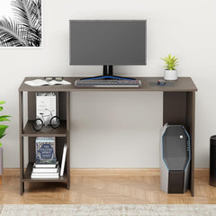 Lukzer Engineered Wood Study & Computer Table Office Desk with Bookshelf (ST-007/ Wenge)