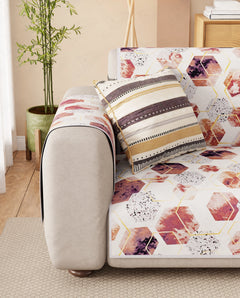 Lukzer Reversible Quilted Sofa Mat with Arms Marble Mesh (SC-204-01)