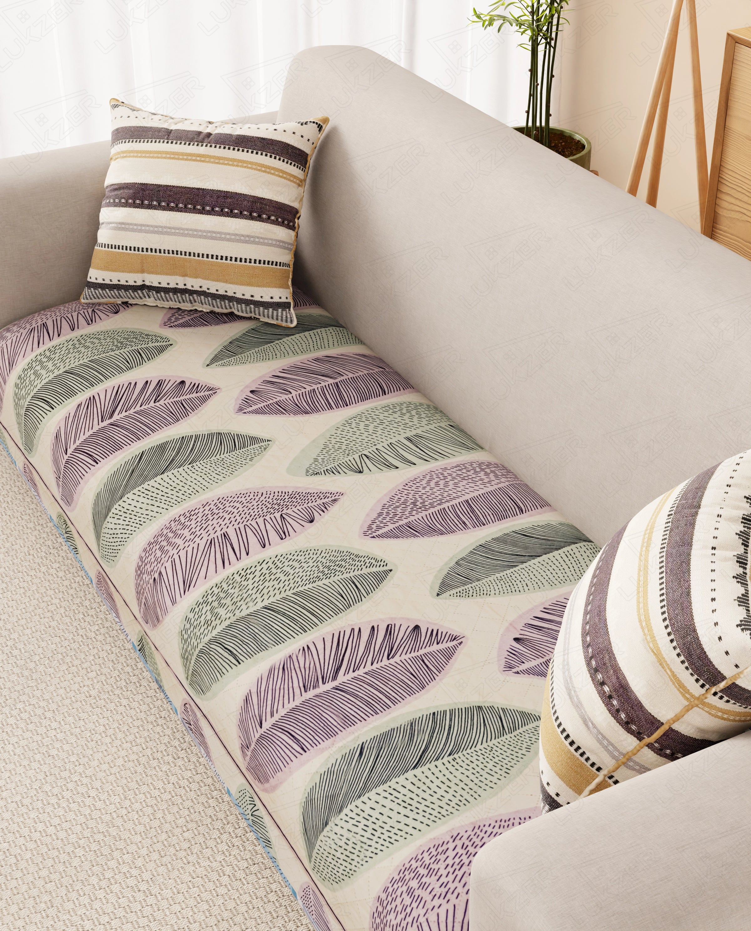Lukzer Reversible Quilted Sofa Mat Ocean Breeze (SC-183-01)