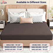 Lukzer Quilted Cotton Waterproof Mattress Protector Dark Brown (MTP-QDB-001)